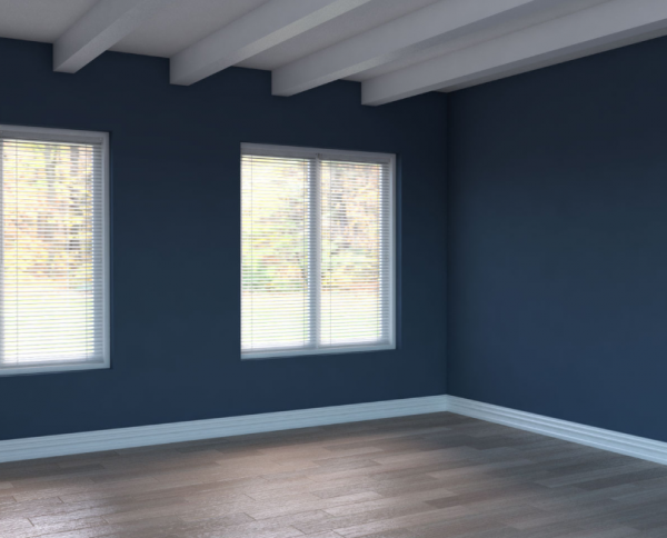 Lantai Kayu dengan Sentuhan Warna Biru